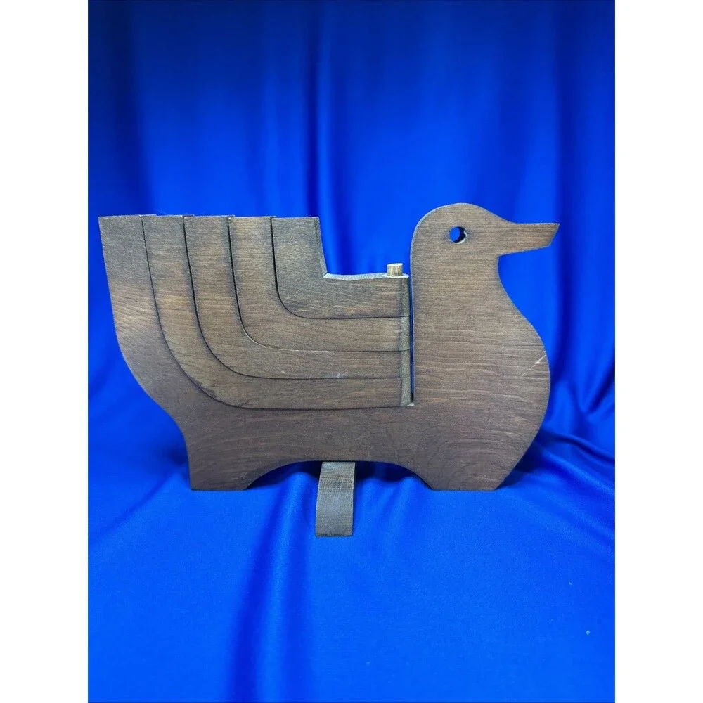 Swedish Wooden Dove Candelabra MCM Articulated Swing Arm (5) Candle Holder Taper